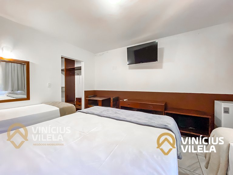 Suiíte com ar , frigobar proximo ao axé Moi