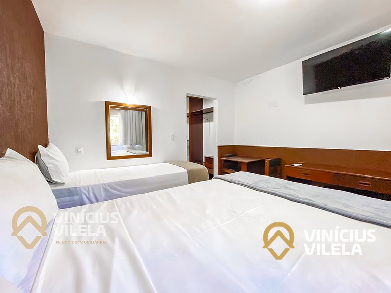 Suiíte com ar , frigobar proximo ao axé Moi