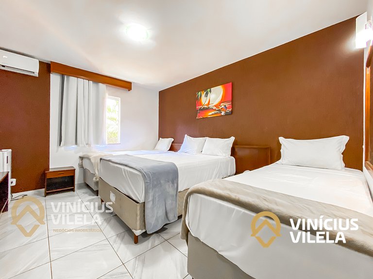 Suiíte com ar , frigobar proximo ao axé Moi