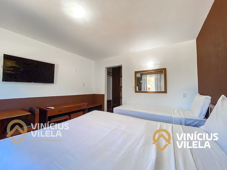 Suiíte com ar , frigobar proximo ao axé Moi