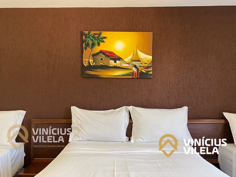 Suiíte com ar , frigobar proximo ao axé Moi