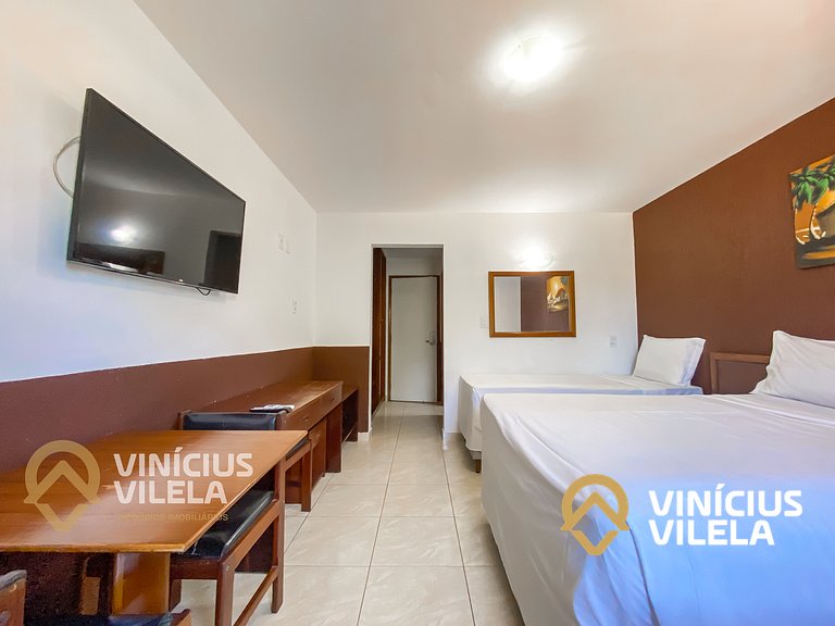 Suiíte com ar , frigobar proximo ao axé Moi