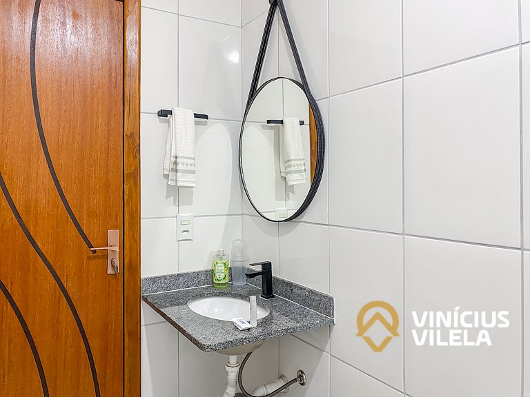 Apto 2Q todo climatizado a 900m Praia de Taperapuã