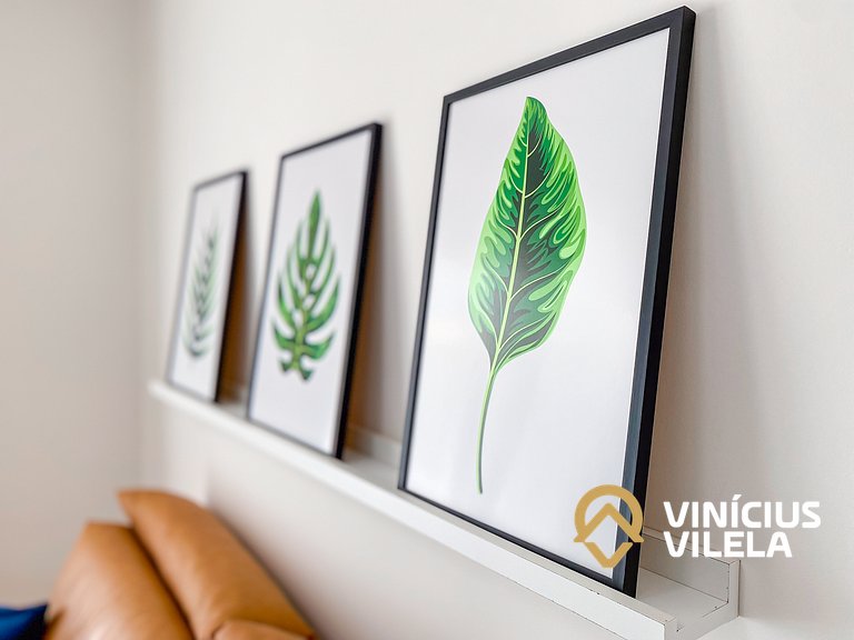 Apto 2Q todo climatizado a 900m Praia de Taperapuã