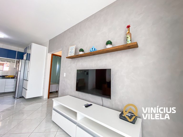 Apto 2Q todo climatizado a 900m Praia de Taperapuã