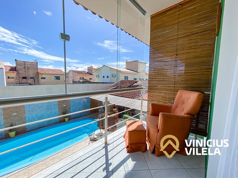 Apto 2Q todo climatizado a 900m Praia de Taperapuã