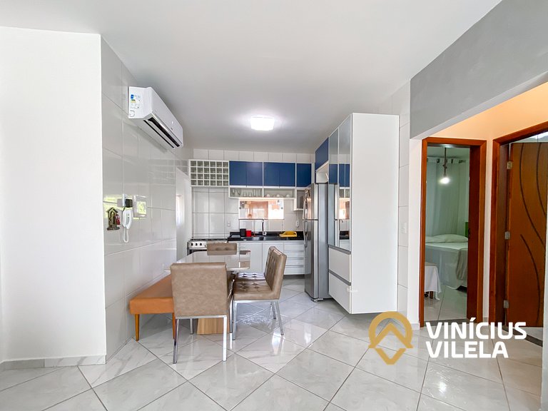 Apto 2Q todo climatizado a 900m Praia de Taperapuã