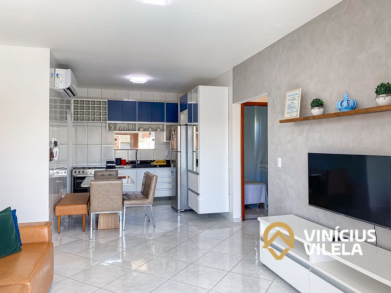 Apto 2Q todo climatizado a 900m Praia de Taperapuã