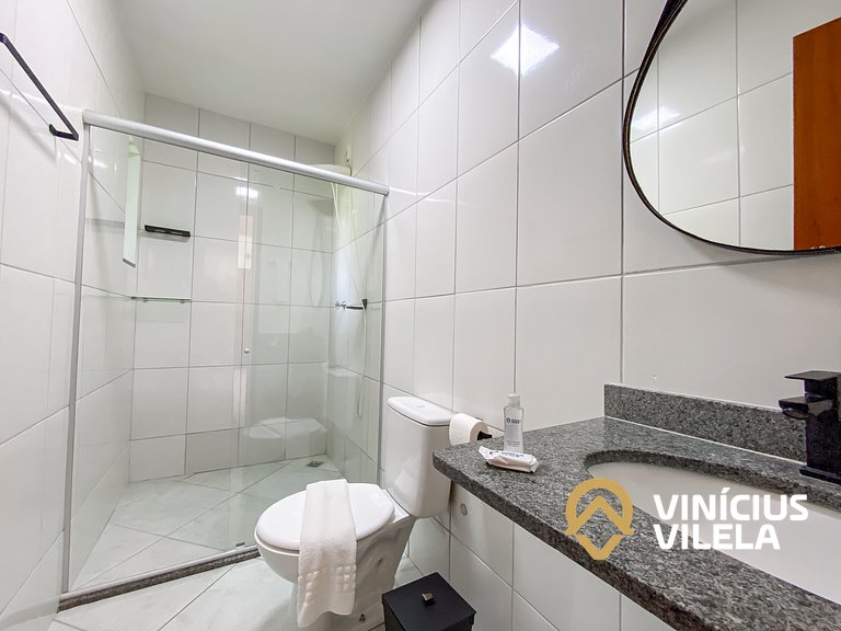 Apto 2Q todo climatizado a 900m Praia de Taperapuã