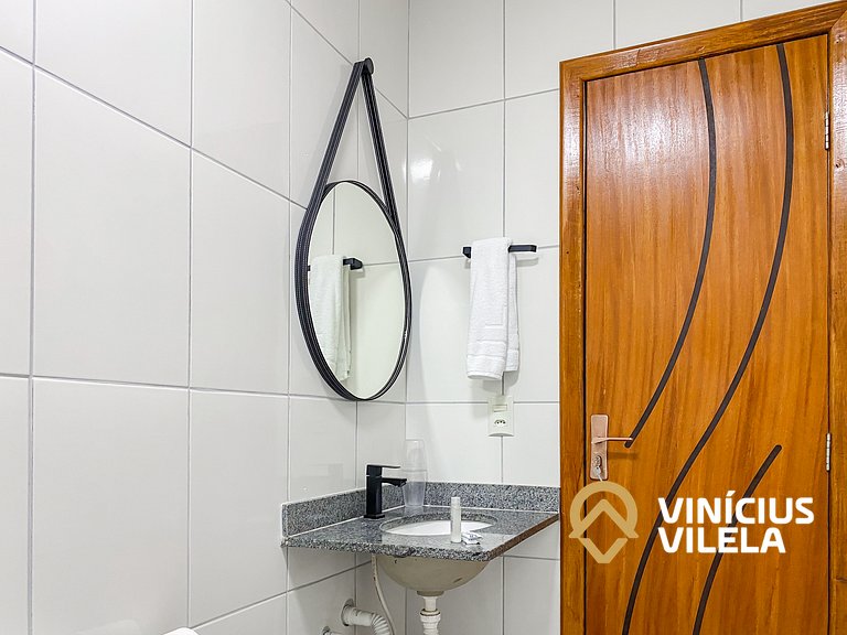 Apto 2Q todo climatizado a 900m Praia de Taperapuã