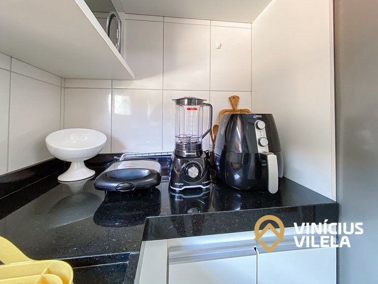 Apto 2Q todo climatizado a 900m Praia de Taperapuã