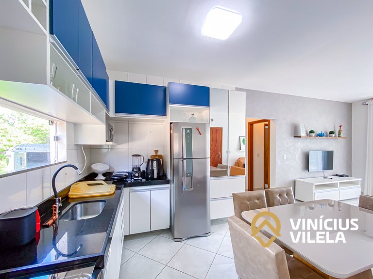 Apto 2Q Pav.Superior a 900m da Praia de Taperapuã