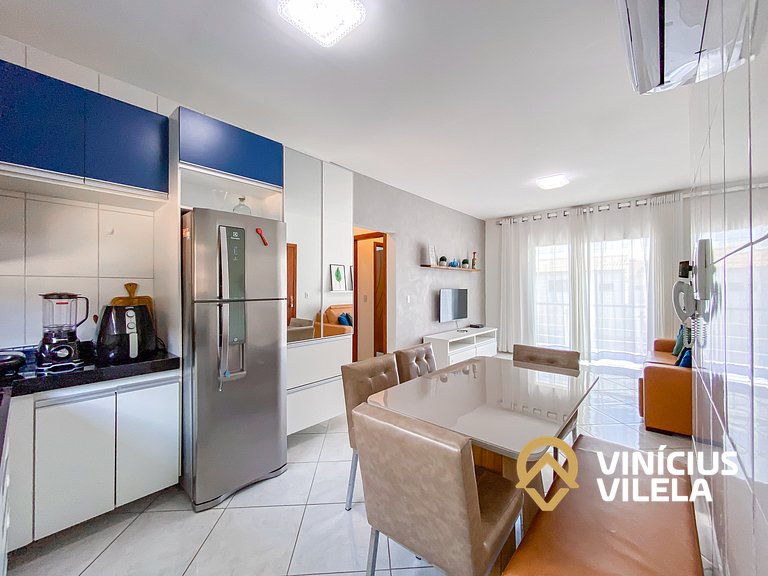 Apto 2Q todo climatizado a 900m Praia de Taperapuã