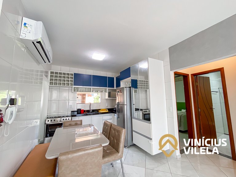 Apto 2Q todo climatizado a 900m Praia de Taperapuã