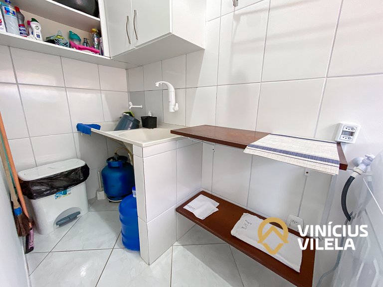 Apto 2Q todo climatizado a 900m Praia de Taperapuã