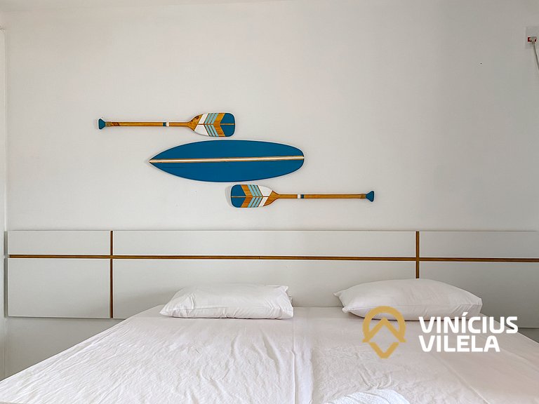 Casa com 3 suítes ambas com ar condicionado e TV, sala clima