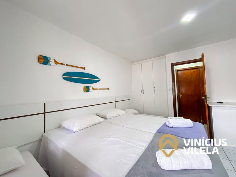 Casa com 3 suítes ambas com ar condicionado e TV, sala clima