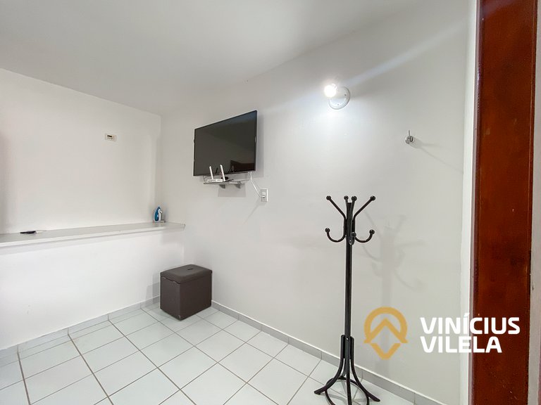 Casa com 3 suítes ambas com ar condicionado e TV, sala clima
