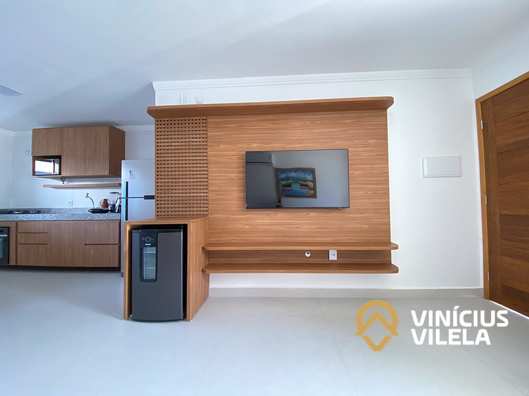 Apê com 3Q prox. a praia de Taperapuã (Axé Moi)