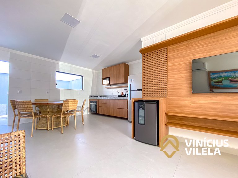 Apê com 3Q prox. a praia de Taperapuã (Axé Moi)