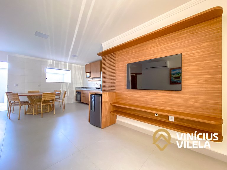 Apê com 3Q prox. a praia de Taperapuã (Axé Moi)