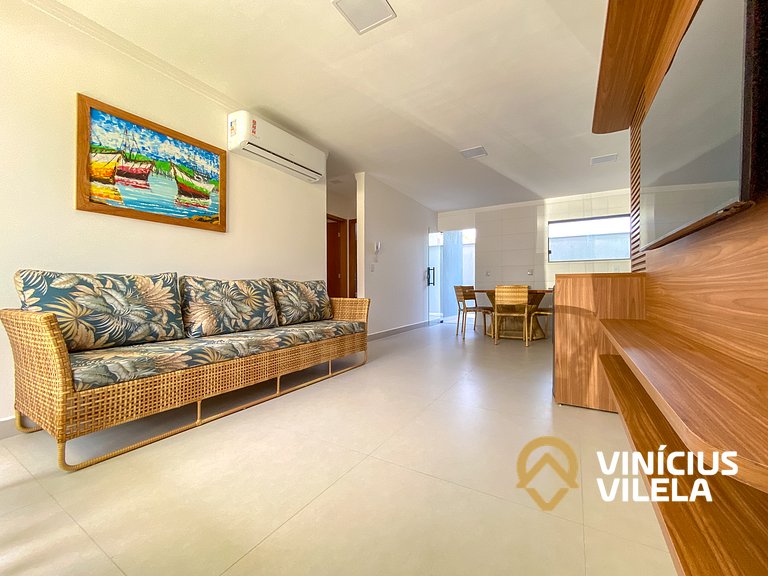 Apê com 3Q prox. a praia de Taperapuã (Axé Moi)