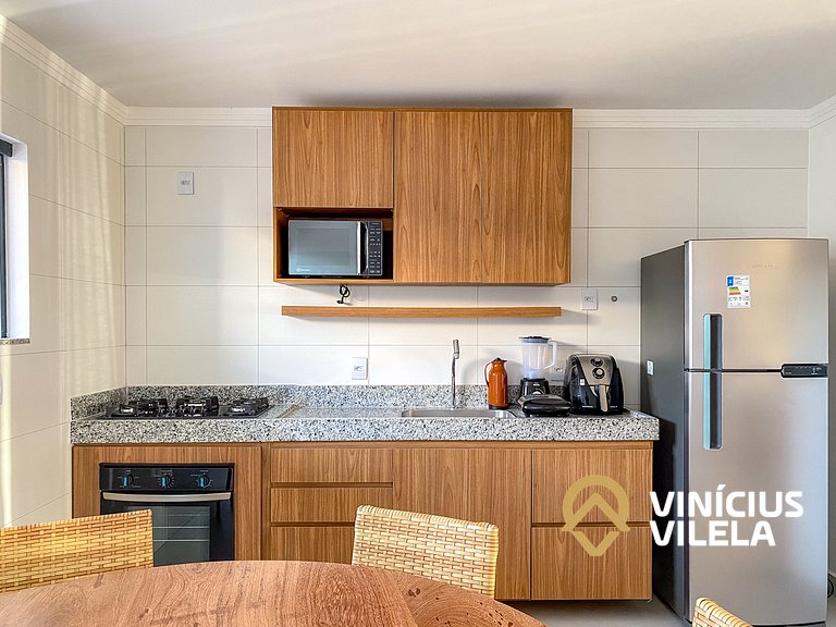 Apê com 3Q prox. a praia de Taperapuã (Axé Moi)