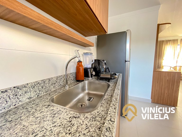 Apê com 3Q prox. a praia de Taperapuã (Axé Moi)