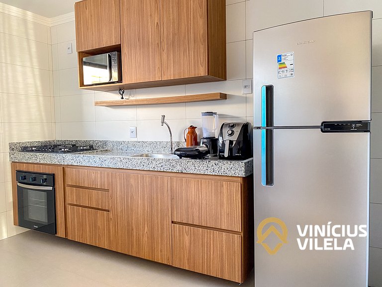 Apê com 3Q prox. a praia de Taperapuã (Axé Moi)