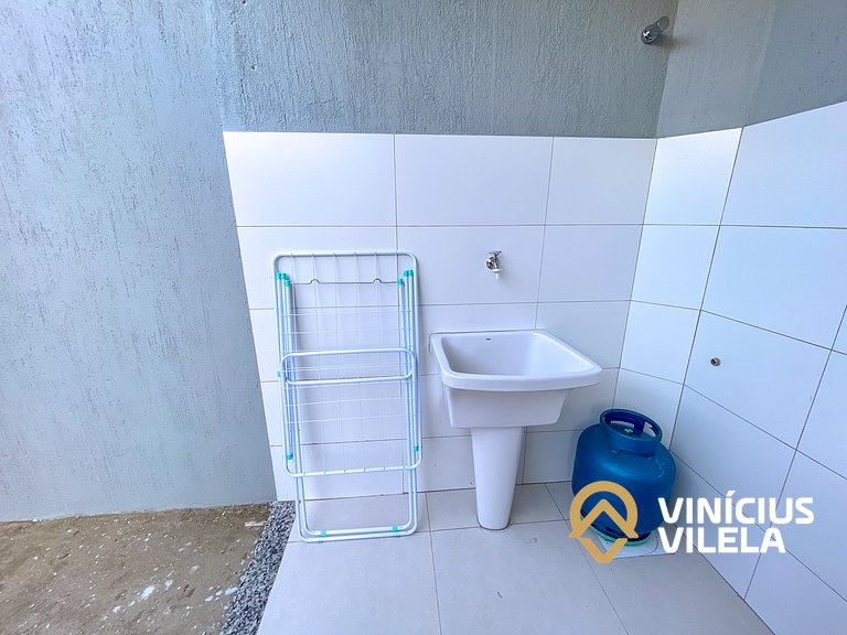 Apê com 3Q prox. a praia de Taperapuã (Axé Moi)