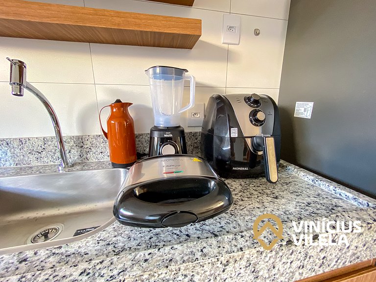 Apê com 3Q prox. a praia de Taperapuã (Axé Moi)