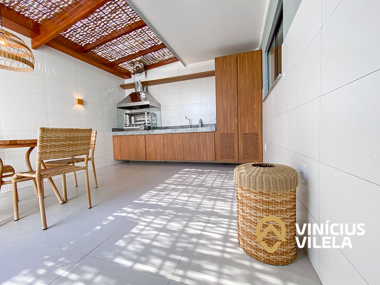 Apê Térreo 2Q prox. a praia de Taperapuã (Axé Moi)