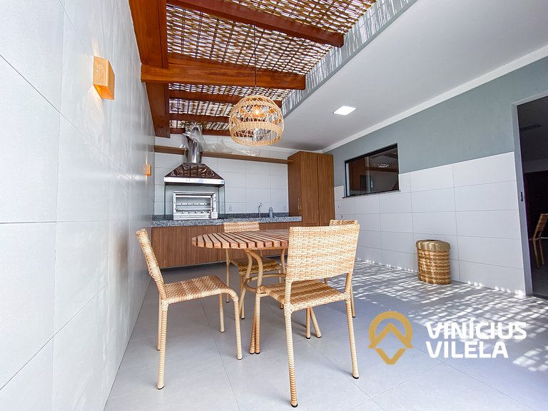 Apê Térreo 2Q prox. a praia de Taperapuã (Axé Moi)