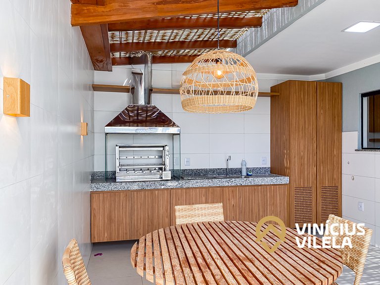 Apê Térreo 2Q prox. a praia de Taperapuã (Axé Moi)