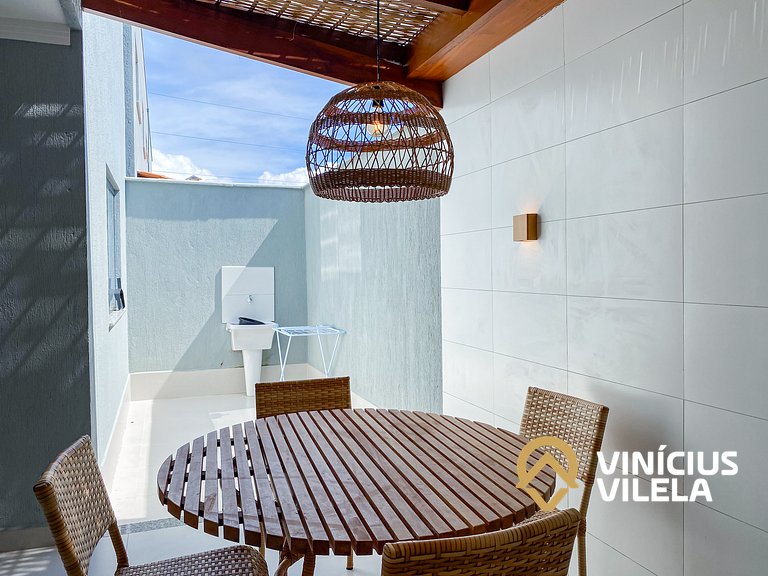 Apê Térreo 2Q prox. a praia de Taperapuã (Axé Moi)