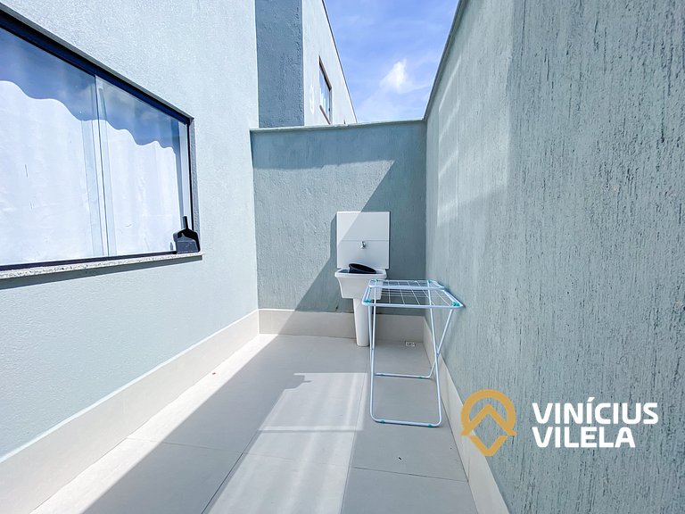 Apê Térreo 2Q prox. a praia de Taperapuã (Axé Moi)