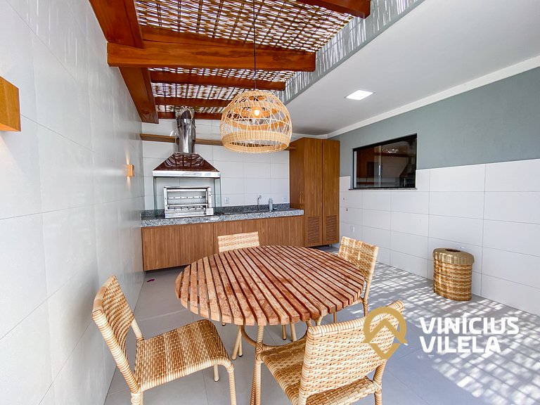 Apê Térreo 2Q prox. a praia de Taperapuã (Axé Moi)