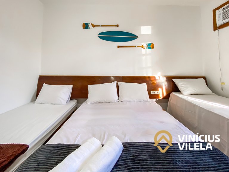 Apartamento frente mar em Taperapuã com piscina