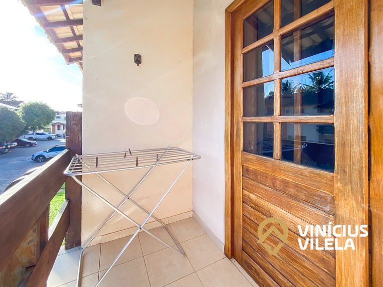 Apto pav. superior 1 quarto frente praia Taperapuã