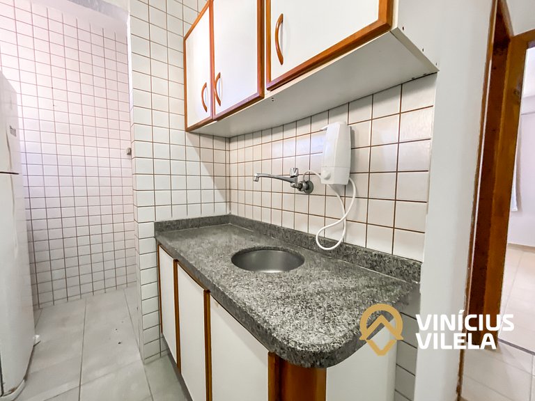 Apartamento frente mar em Taperapuã com piscina