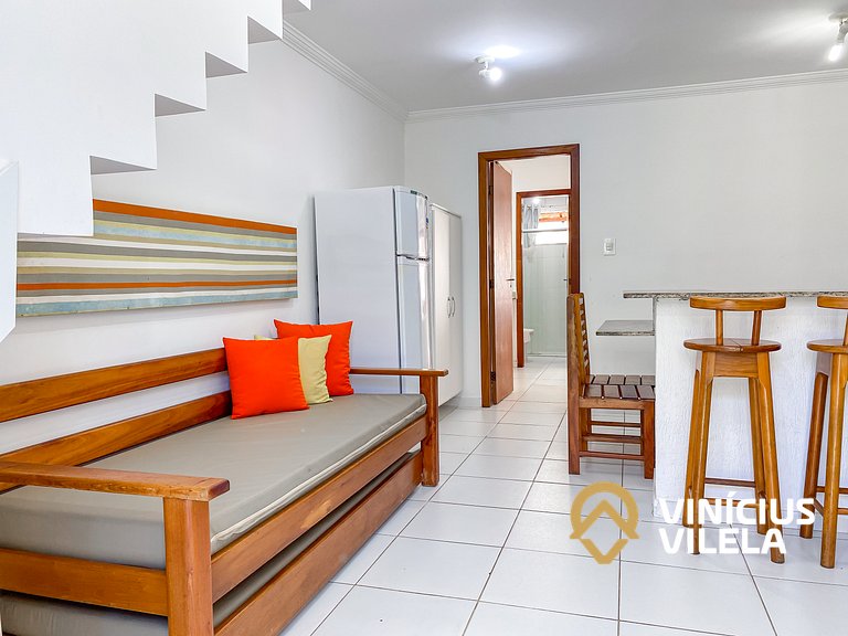 Flat térreo com 1Q a aprox. 400m Praia Taperapuã