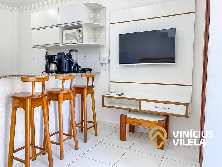 Flat térreo com 1Q a aprox. 400m Praia Taperapuã