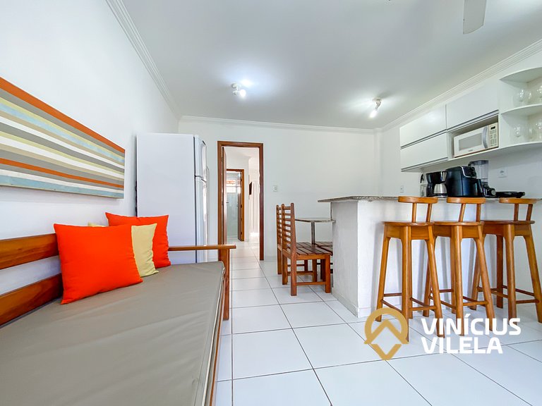 Flat térreo com 1Q a aprox. 400m Praia Taperapuã