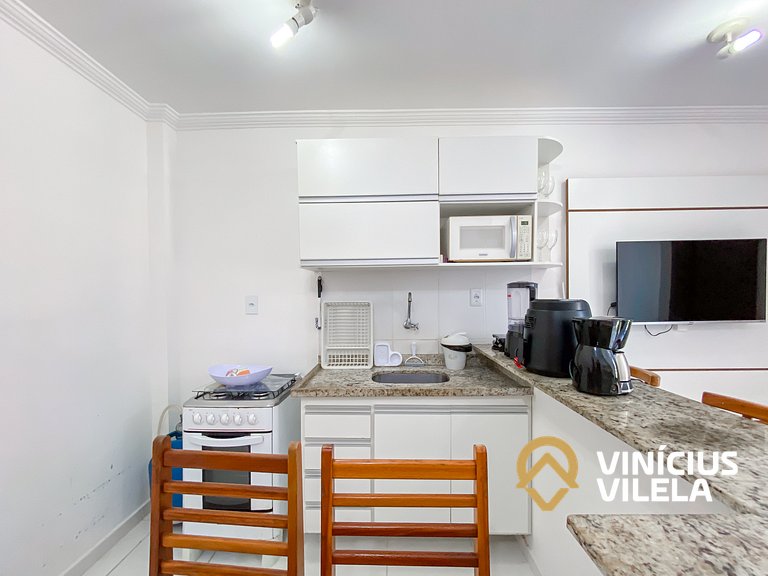 Flat térreo com 1Q a aprox. 400m Praia Taperapuã