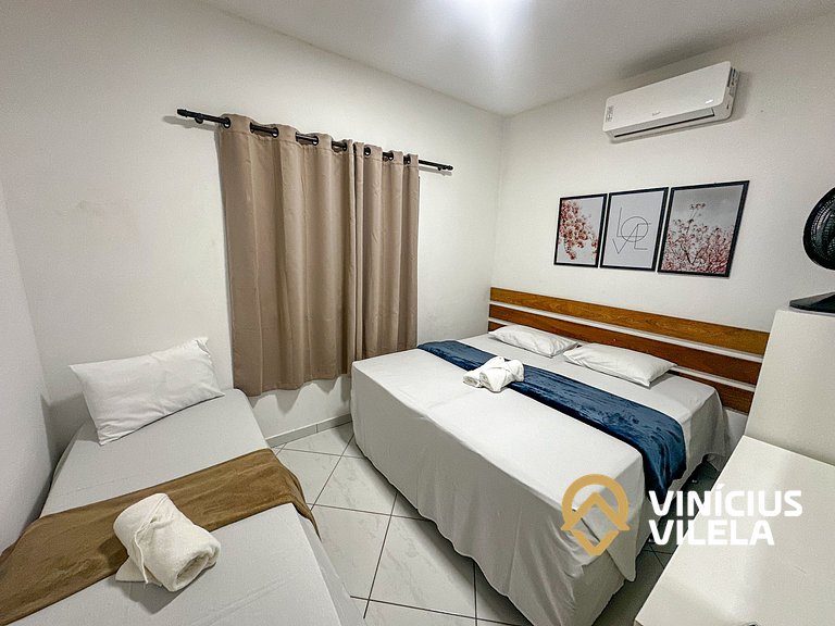 Apê Terreo 2Q+AR prox. Barraca Gaúcho(com piscina)