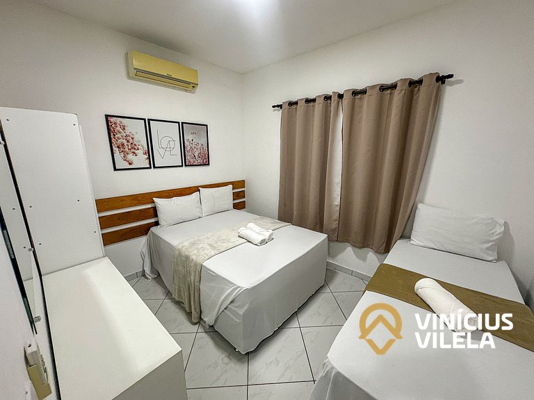Apê Terreo 2Q+AR prox. Barraca Gaúcho(com piscina)