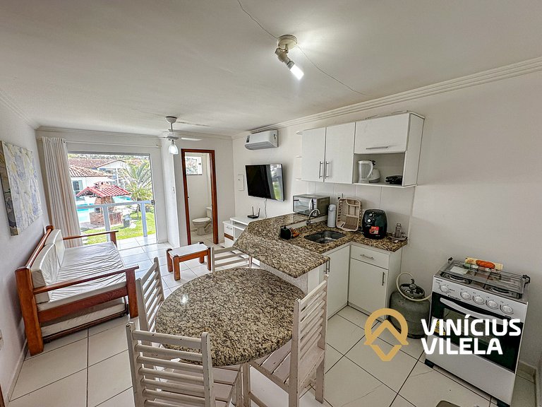 Taperapuã | Flat com Piscina e Sauna