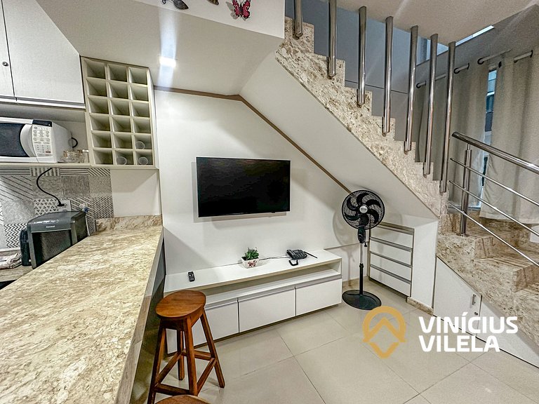 Duplex a 80m da Praia de Taperapuã