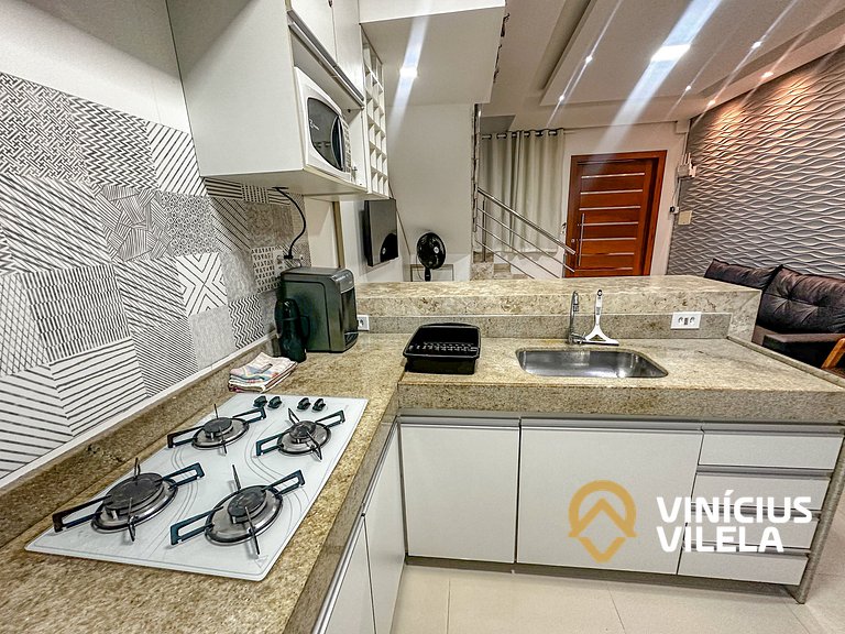 Duplex a 80m da Praia de Taperapuã