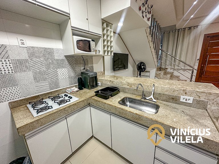 Duplex a 80m da Praia de Taperapuã